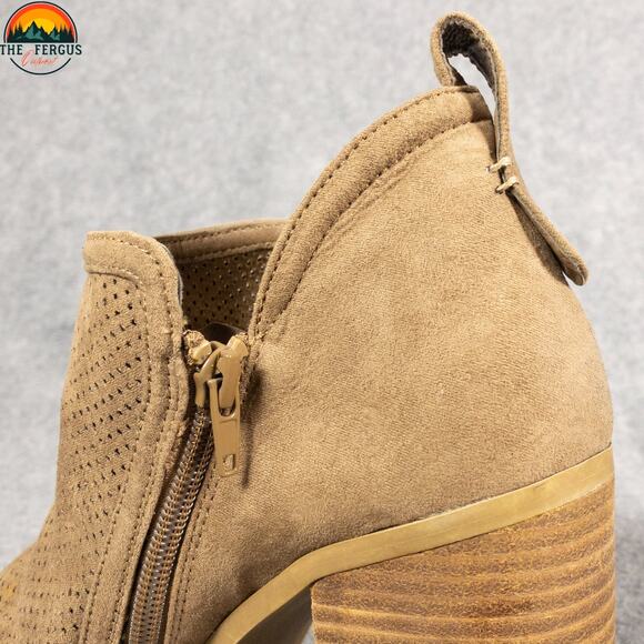 Madden Girl Evita Ankle Booties Brown Side Zip Block Heels Women's Size 10 M - Picture 9 of 11